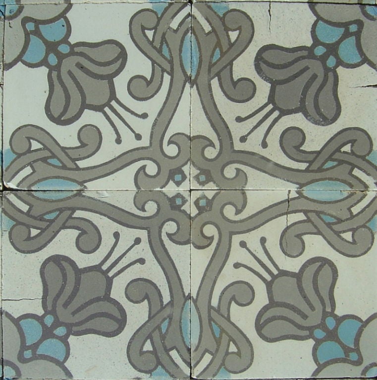 Art Nouveau Maufroid Freres et Soeur Ceramic Encaustic Floor 1