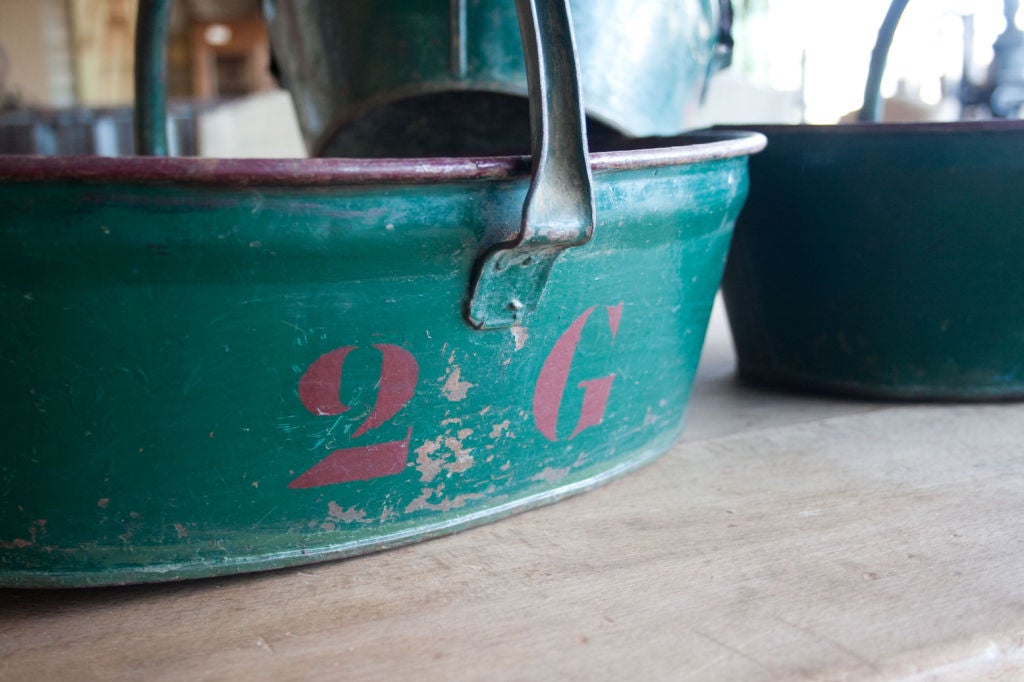 Set of 3 Vintage French Tole Grape Picker's Trugs 1