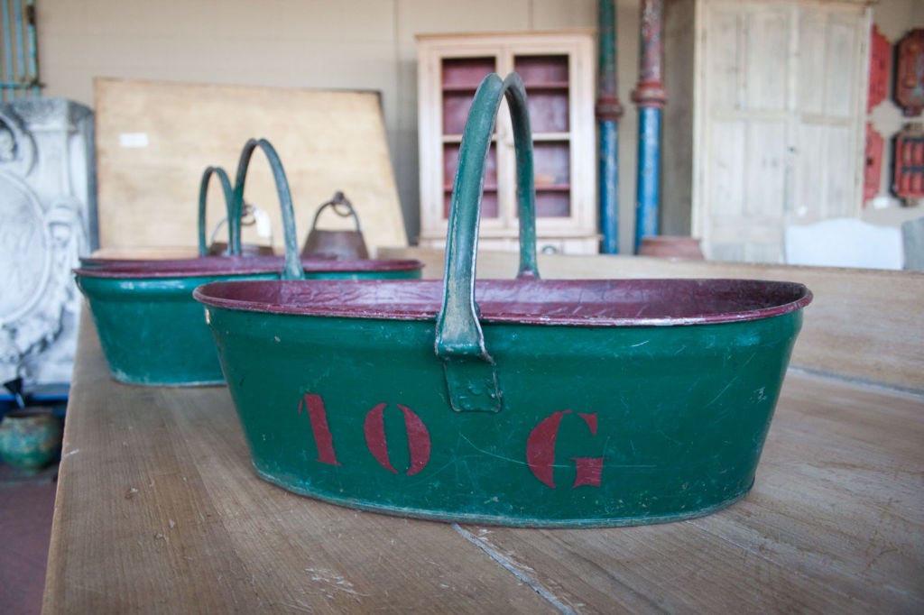 Set of 3 Vintage French Tole Grape Picker's Trugs 3