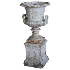 Victorian Cast Iron Urn on Base