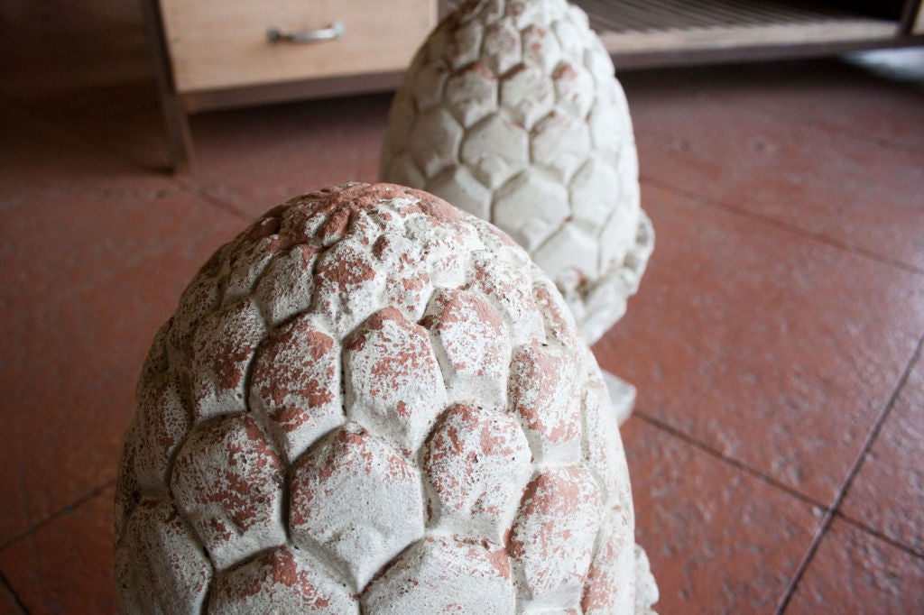 Pair of Vintage Composite Pineapple Finials 4
