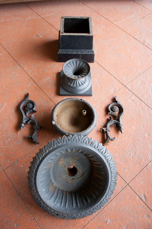 Antique Cast Iron Urn on Plinth 5