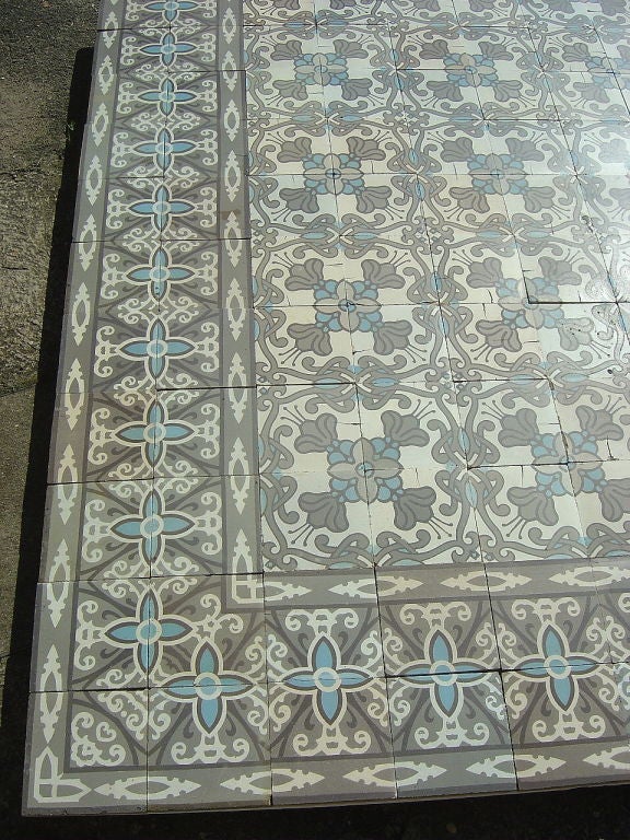 Art Nouveau Maufroid Freres et Soeur Ceramic Encaustic Floor