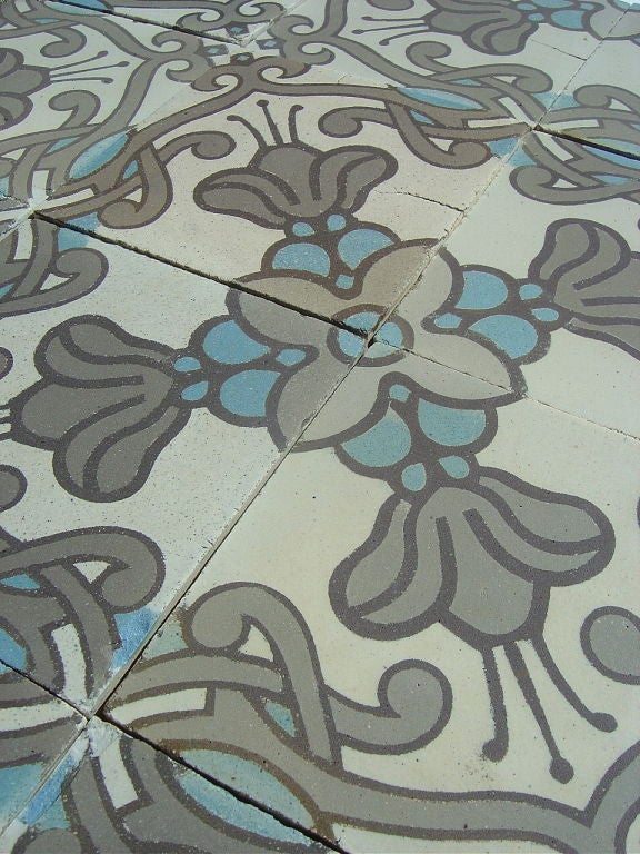 Art Nouveau Maufroid Freres et Soeur Ceramic Encaustic Floor 2