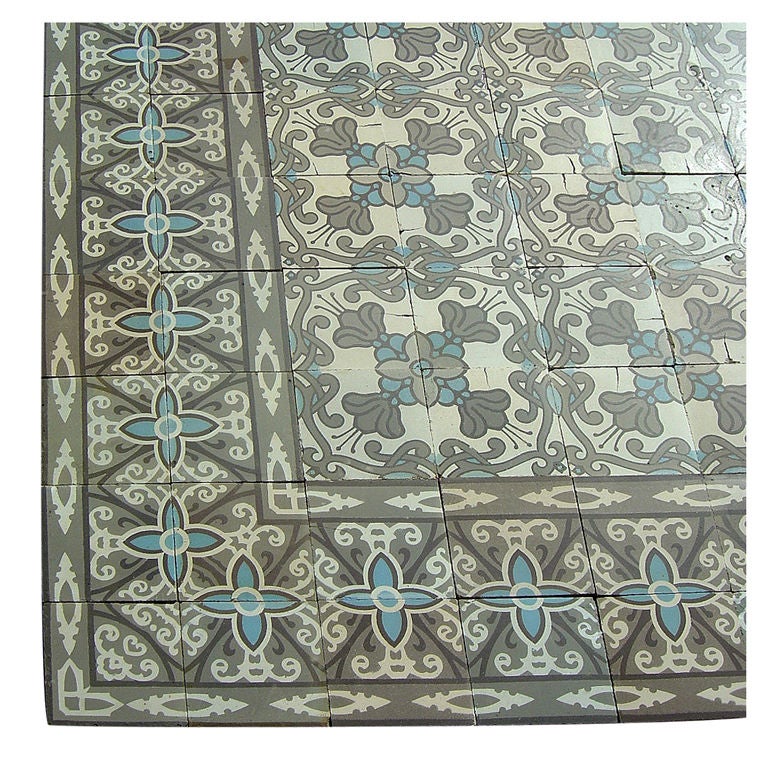 Art Nouveau Maufroid Freres et Soeur Ceramic Encaustic Floor