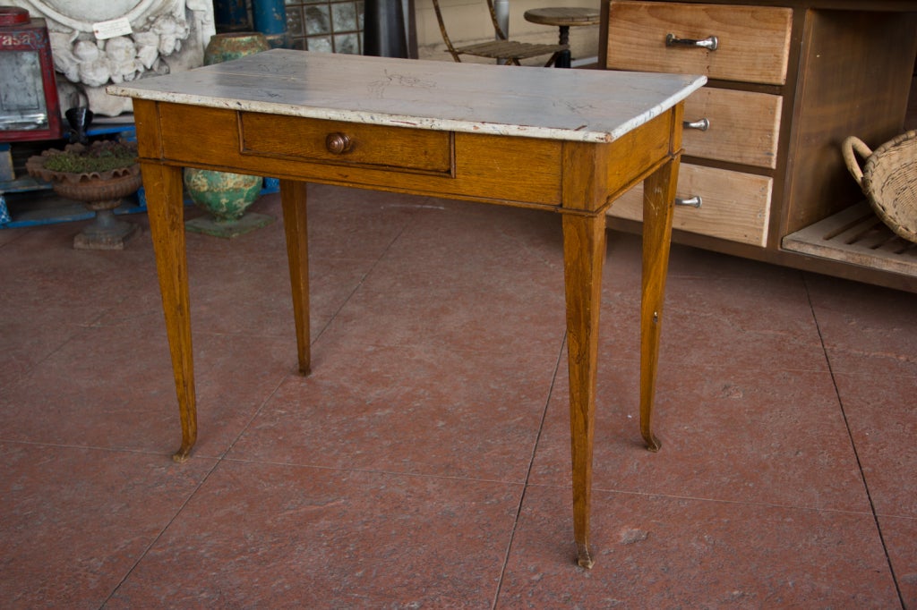 Antique French Oak Side Table