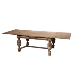 Antique French Oak Dining Room Table