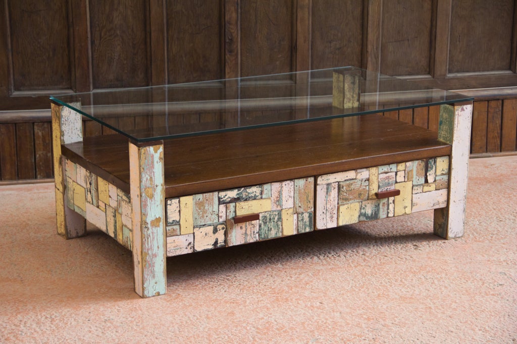 Repurposed Patchwork Coffee Table