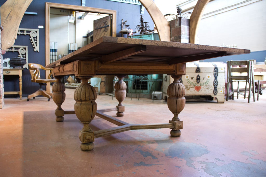 Antique French Oak Dining Room Table at 1stDibs
