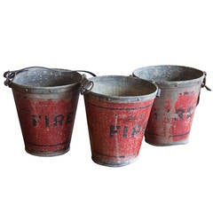 Set of Two Antique English Fire Buckets