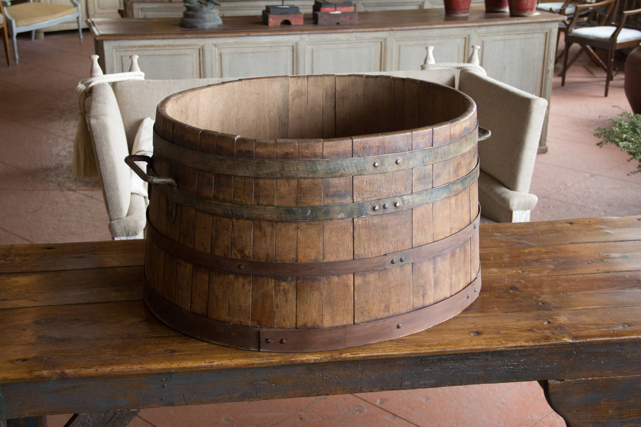 Antique French Wine Harvesting Barrel 3
