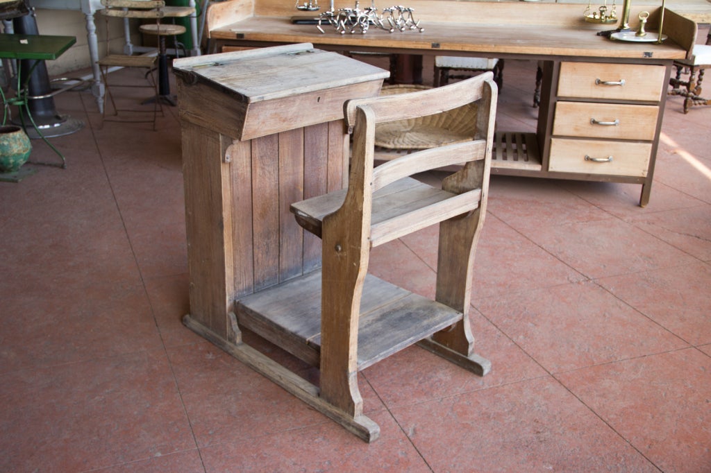 Victorian Oak Teacher's Desk 1