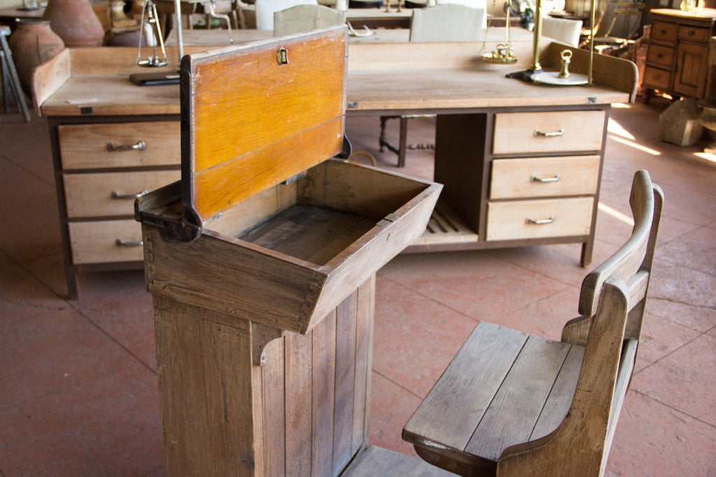 Victorian Oak Teacher's Desk 3