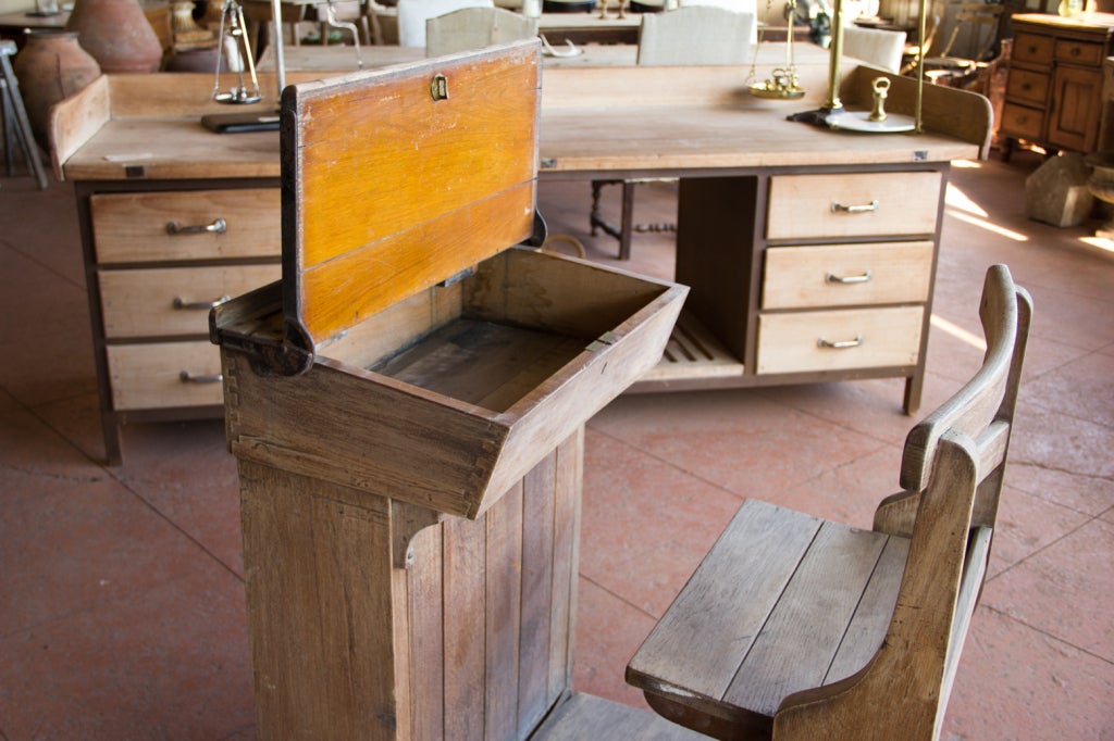 Victorian Oak Teacher's Desk 3