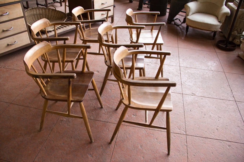 British Set of 4 Vintage School Chairs