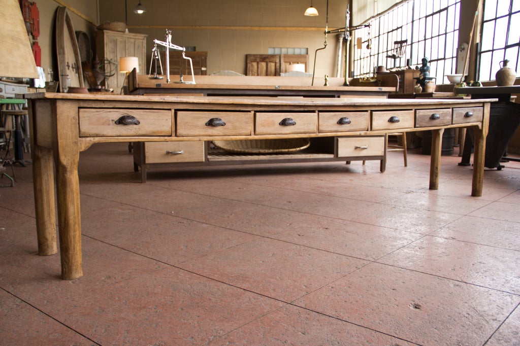 Very Long Victorian School Table
