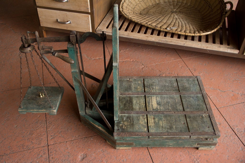 Wood 19th Century French Weigh Scale