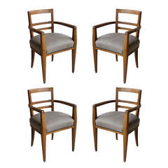 Set of Four French Art Deco Dining Room Chairs