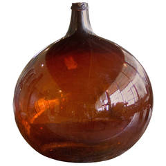 Used 18th Century French Blown "Marron" Glass Spirit Keg