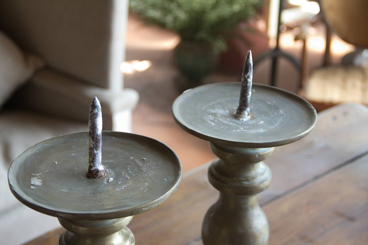 Pair of Brass Antique Candlesticks 3