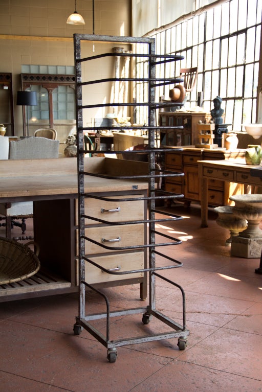 Vintage Belgian Baker's Rack