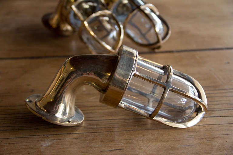 Set of Three Brass Nautical Lights at 1stdibs