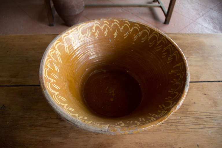 Beautiful antique glazed bowl from Provence, south of France.