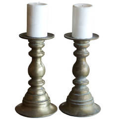 Pair of Brass Antique Candlesticks