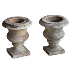 Near Pair of 19th Century French Marble Urns