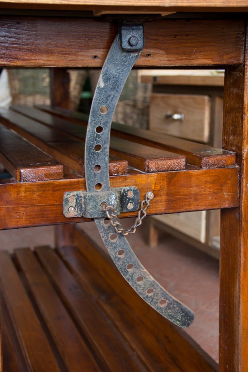 Vintage Chemistry Table with Welsh Slate Top 2