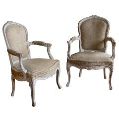 Pair of Vintage French Bergère Chairs
