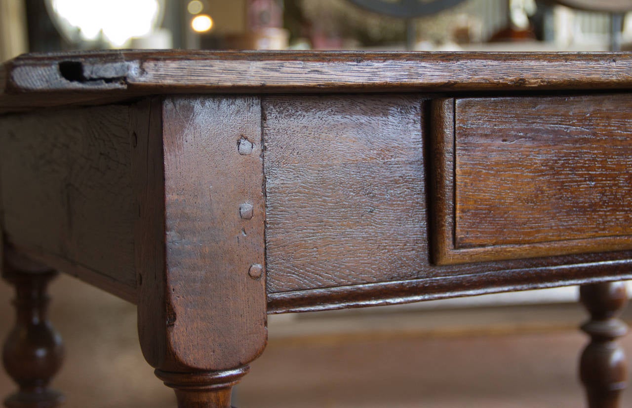 British Antique English Oak Hall Table