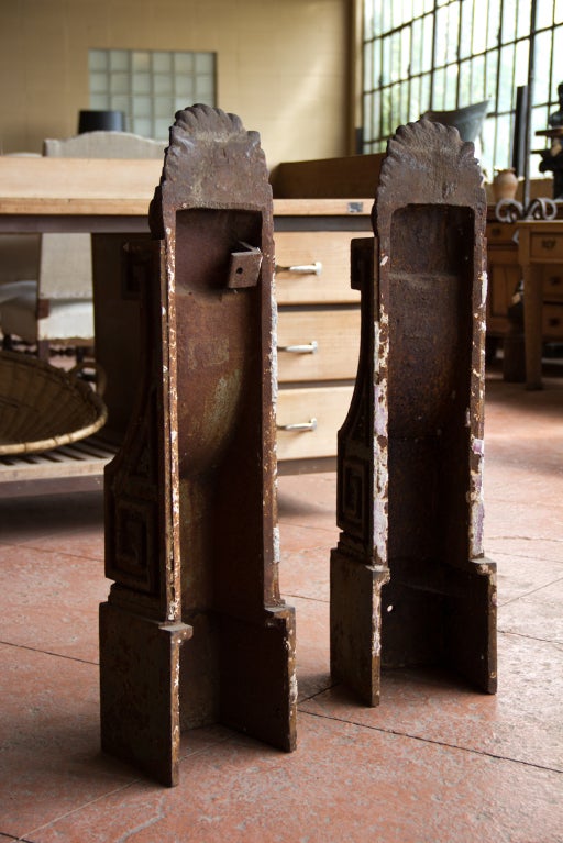 Rare Pair of Massive Antique Cast Iron Corbels 6