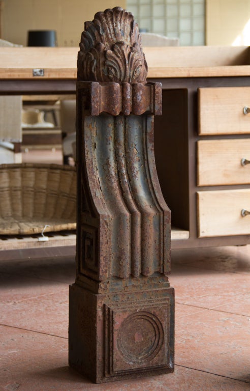 19th Century Rare Pair of Massive Antique Cast Iron Corbels