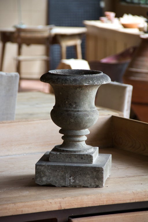 Antique  French Marble Urn on Plinth