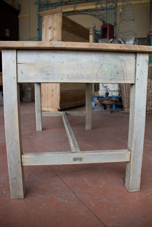 Wood Vintage School Table