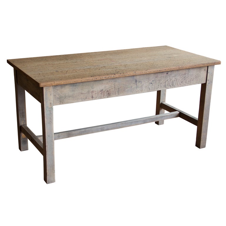 Vintage School Table at 1stdibs