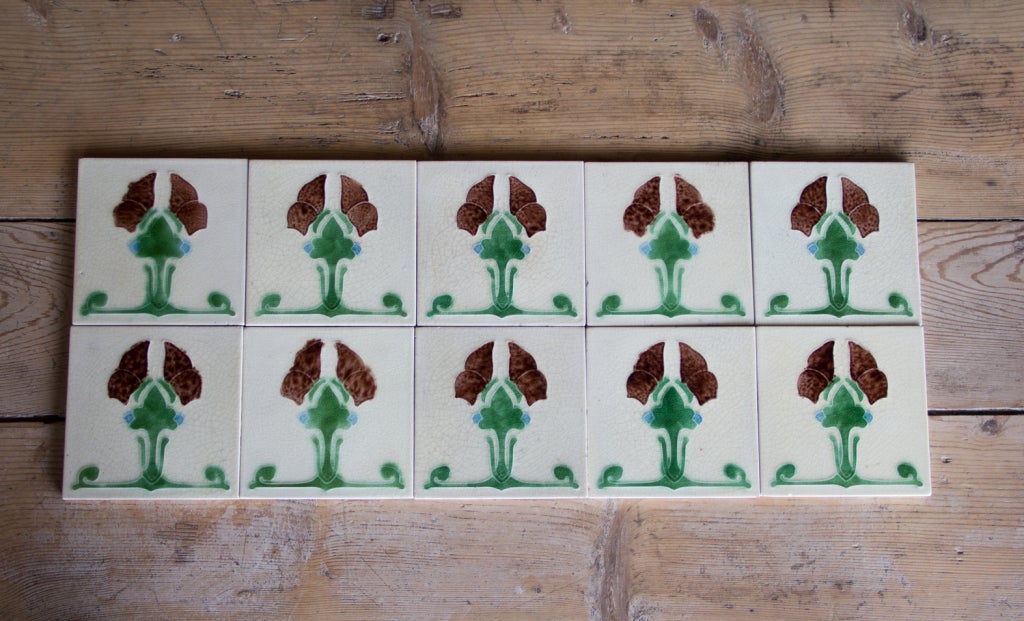 Set of 10 Antique English T. & R. Boote Tiles 3