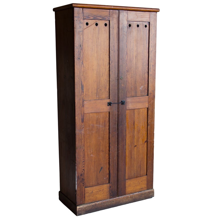 Antique British Pine Post Office Cupboard