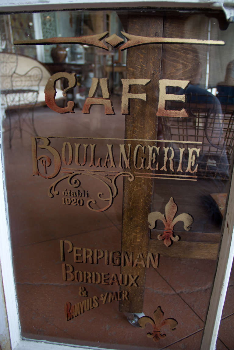 French Napoleon Cafe Boulangerie Window In Good Condition In Calgary, Alberta