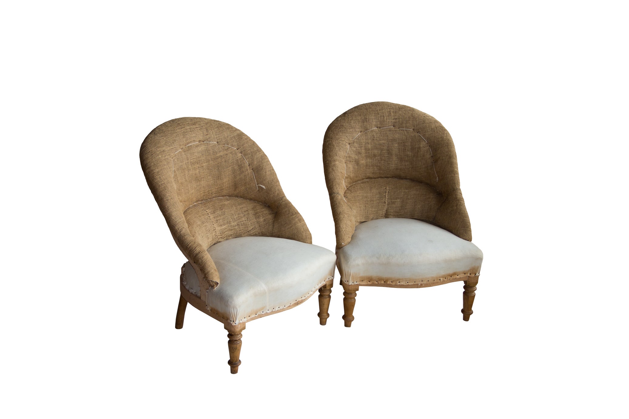 Pair of Vintage French Ladies' Tub Chairs