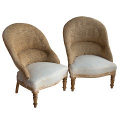 Pair of Used French Ladies' Tub Chairs