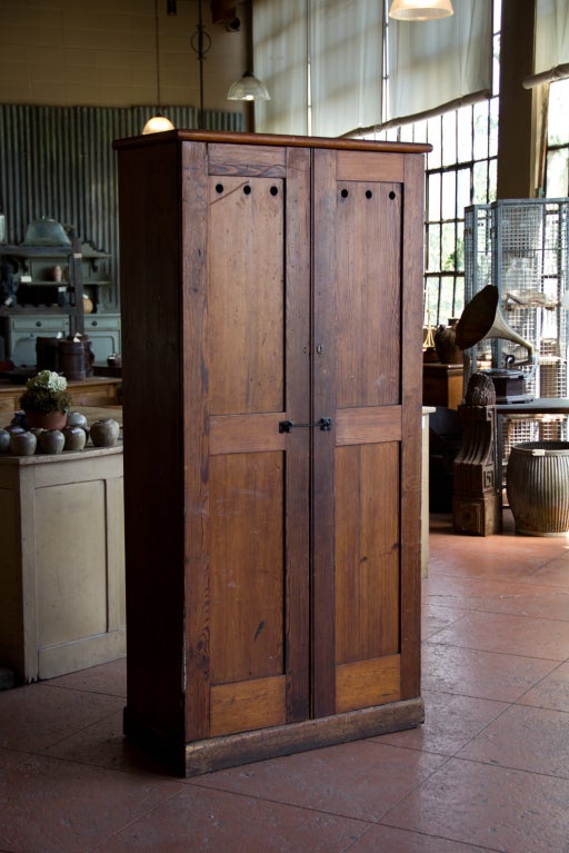 Antique British Pine Post Office Cupboard