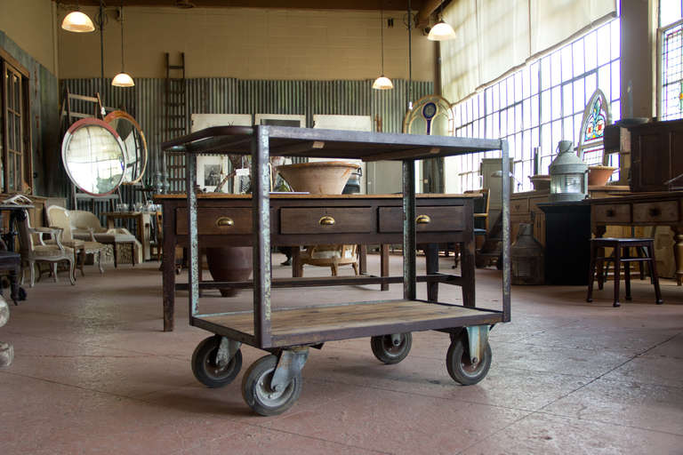 Industrial Vintage Belgian Factory Cart