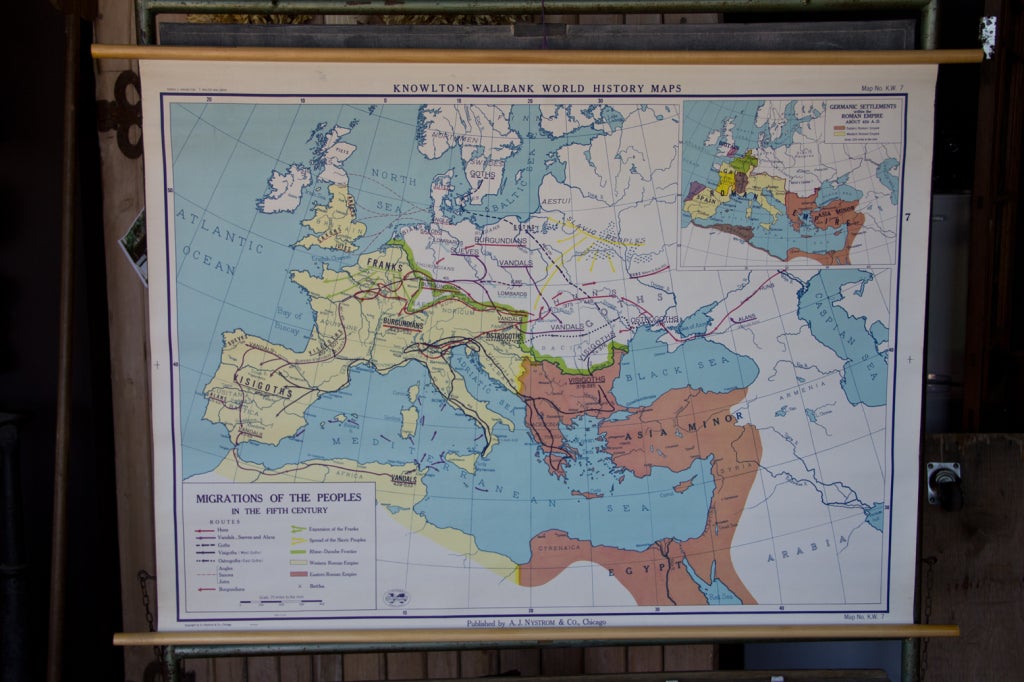 Paper Vintage Knowlton-Wallbank World History  Roll DownMap