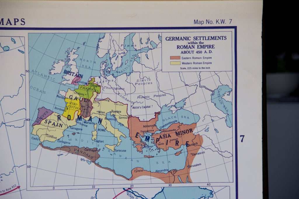 Vintage Knowlton-Wallbank World History  Roll DownMap 1