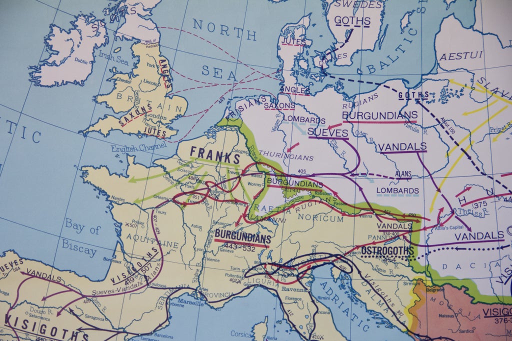 Vintage Knowlton-Wallbank World History  Roll DownMap 3