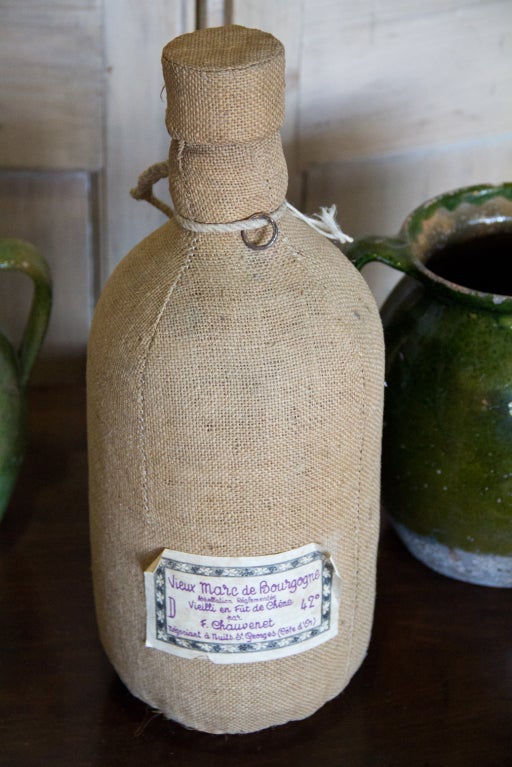 Antique Hessian Covered Spirit Bottle