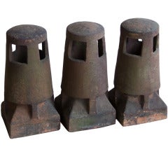 Set of 3 Victorian Chimney Pots