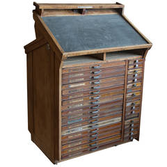 Antique French Le Meuble d` Imprimerie Typesetters Station
